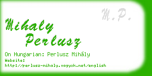 mihaly perlusz business card