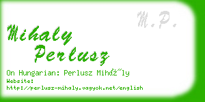 mihaly perlusz business card